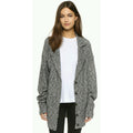 NEW Callahan Gray Heathered Oversized Button Knit Cardigan $178 Size Medium Gray