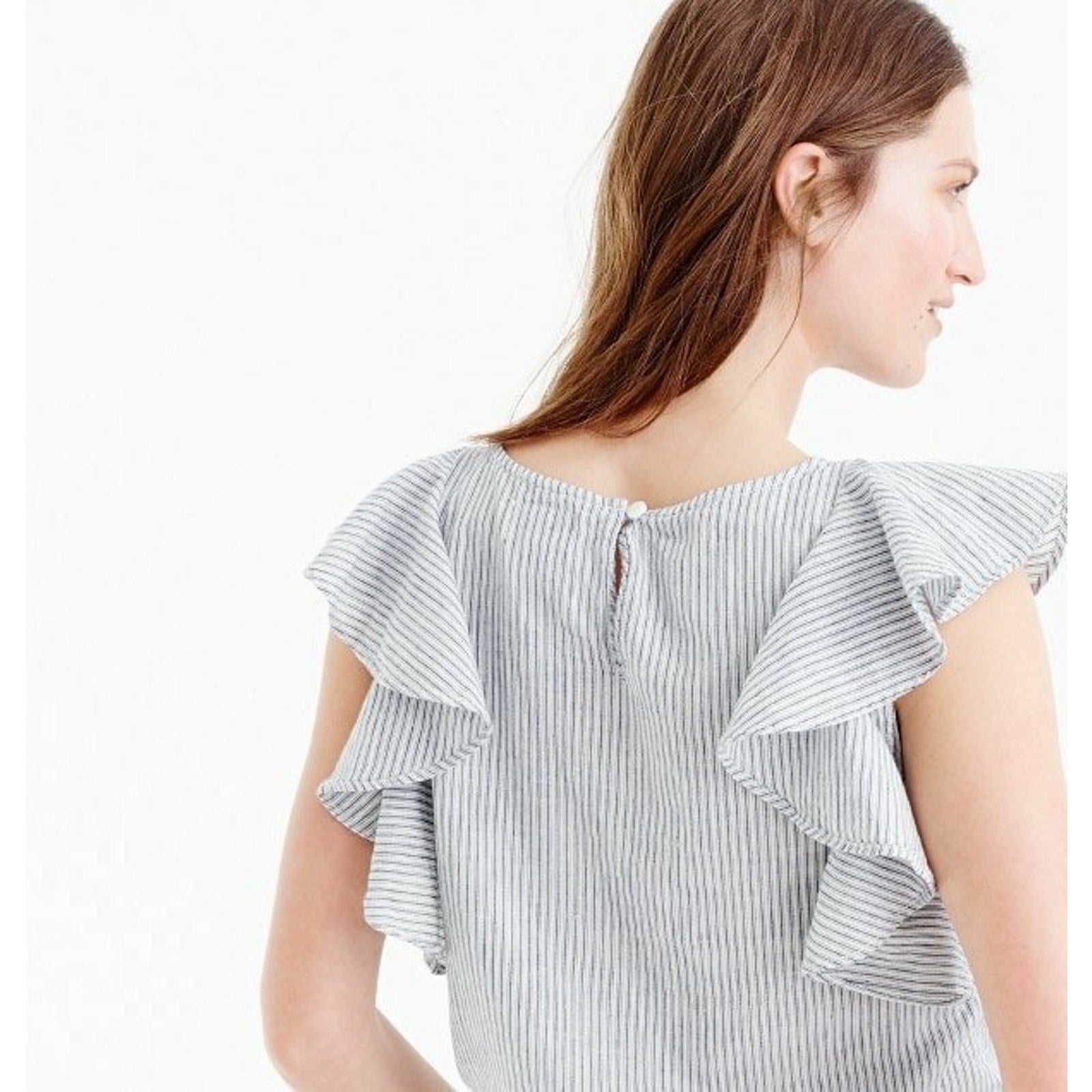 NEW J.CREW Ruffle top in stripe Size 0