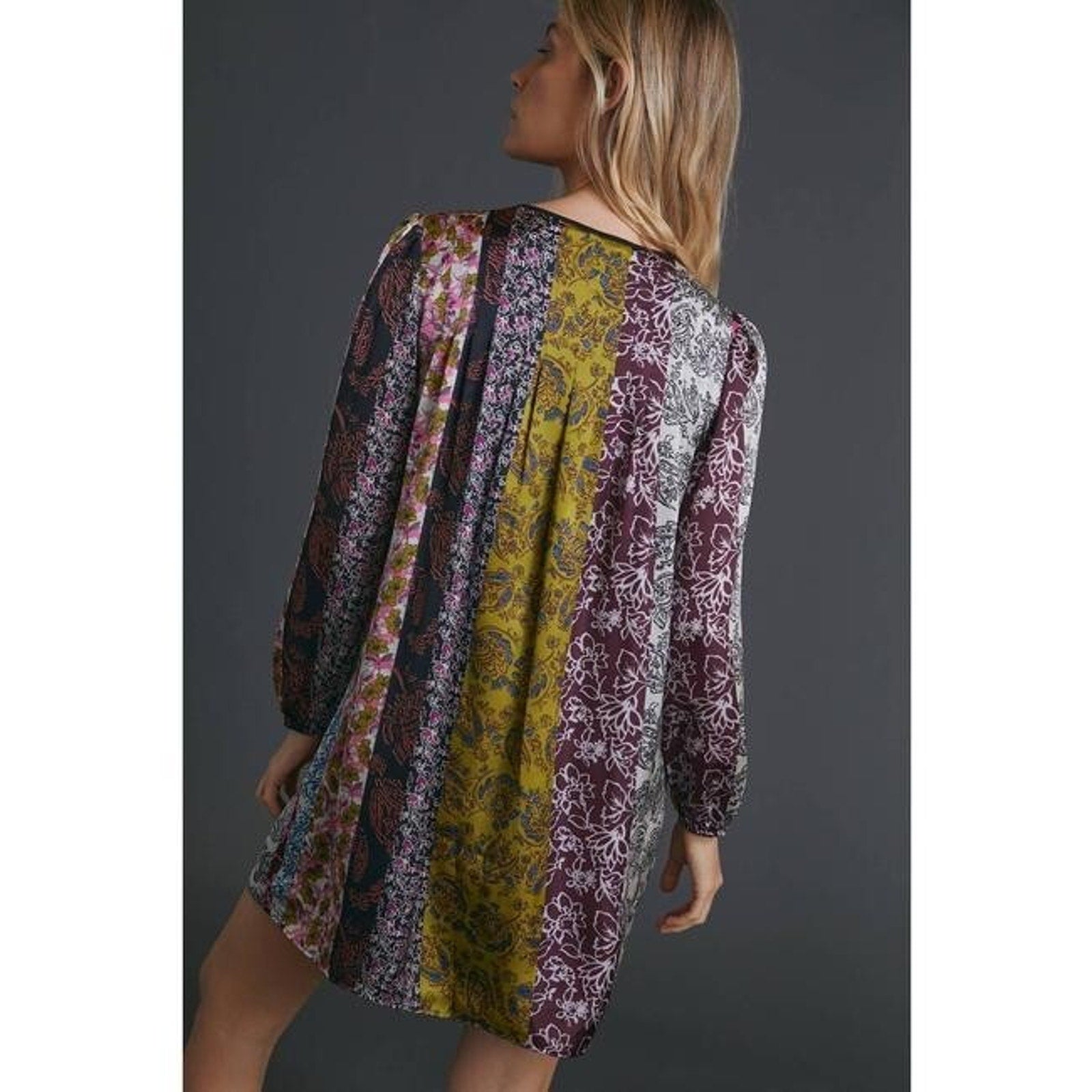 NEW Anthropologie Multicolor Daniel Rainn Adela Tunic Casual Floral Dress Sz S