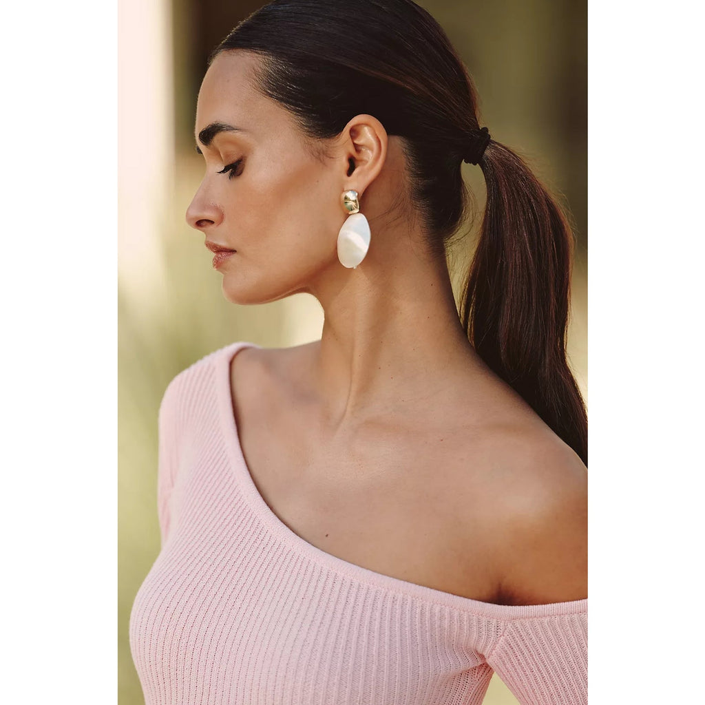 Anthropologie La Porte Minny Keyhole Dress MEDIUM Pink Ribbed Knit Anthropologie