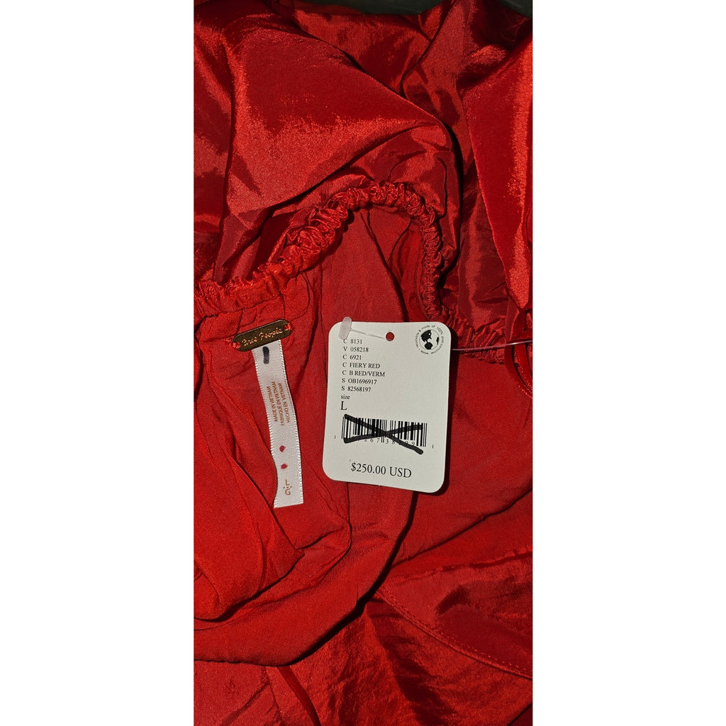 New Free People Isabel Maxi Dress $250 LARGE Red SPECIAL OCCASION Boho