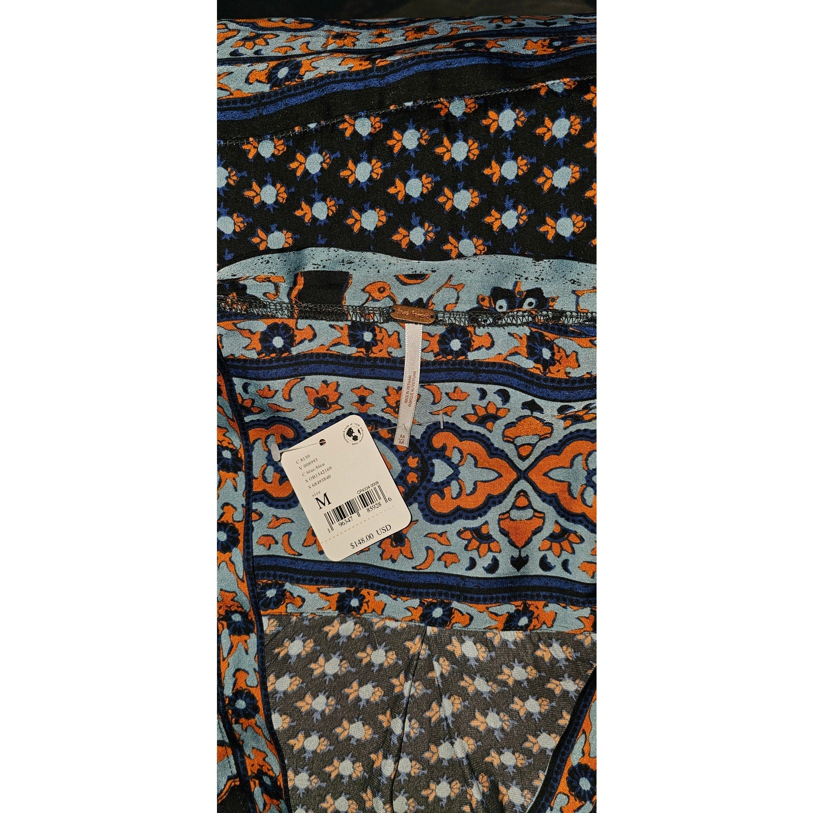 New Free People Meadow Mod Mini Shift Dress $148 MEDIUM Boho Blue