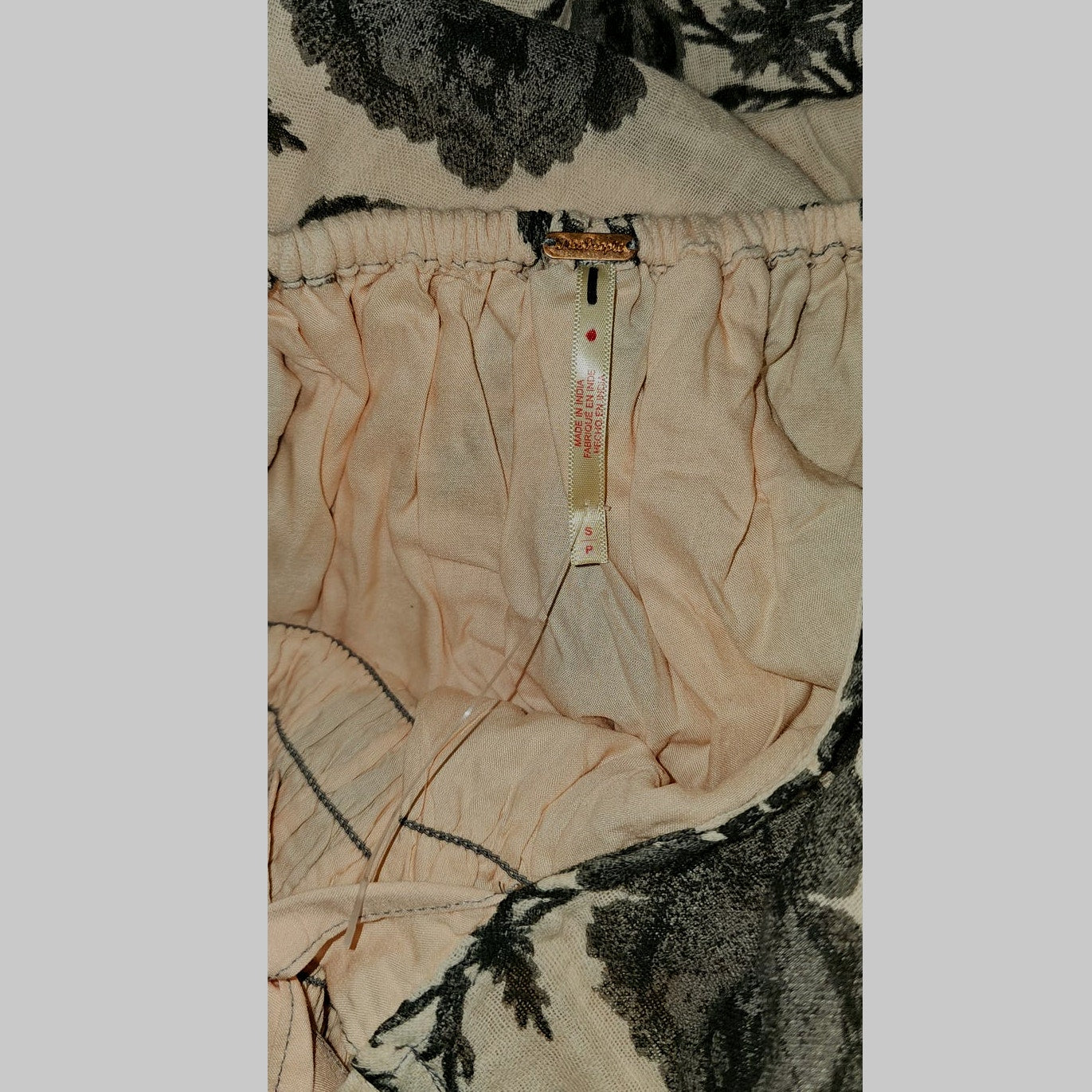 New Free People Forget Me Not Boho Floral Smocked Midi Dress $128 Small Peach