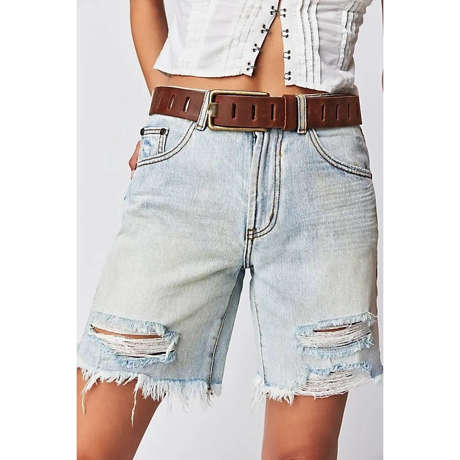 New Free People One Teaspoon Jackson Mid-Waist Shorts $108 SIZE 26 Kansas Blue