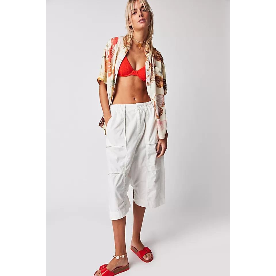 New FREE PEOPLE Marbella Crop Harem Pants $128 SMALL White Oversized
