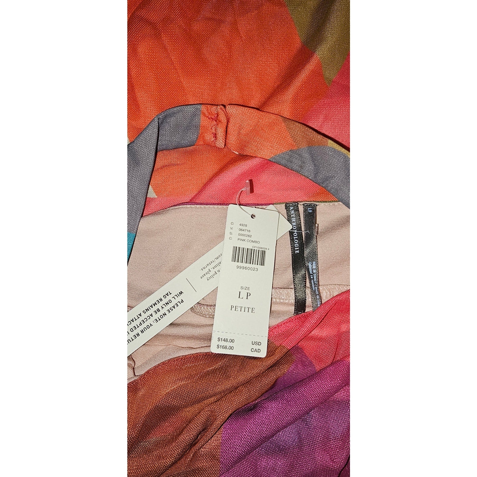 By Anthropologie Square-Neck Halter Midi Dress LARGE PETITE Pink Anthropologie