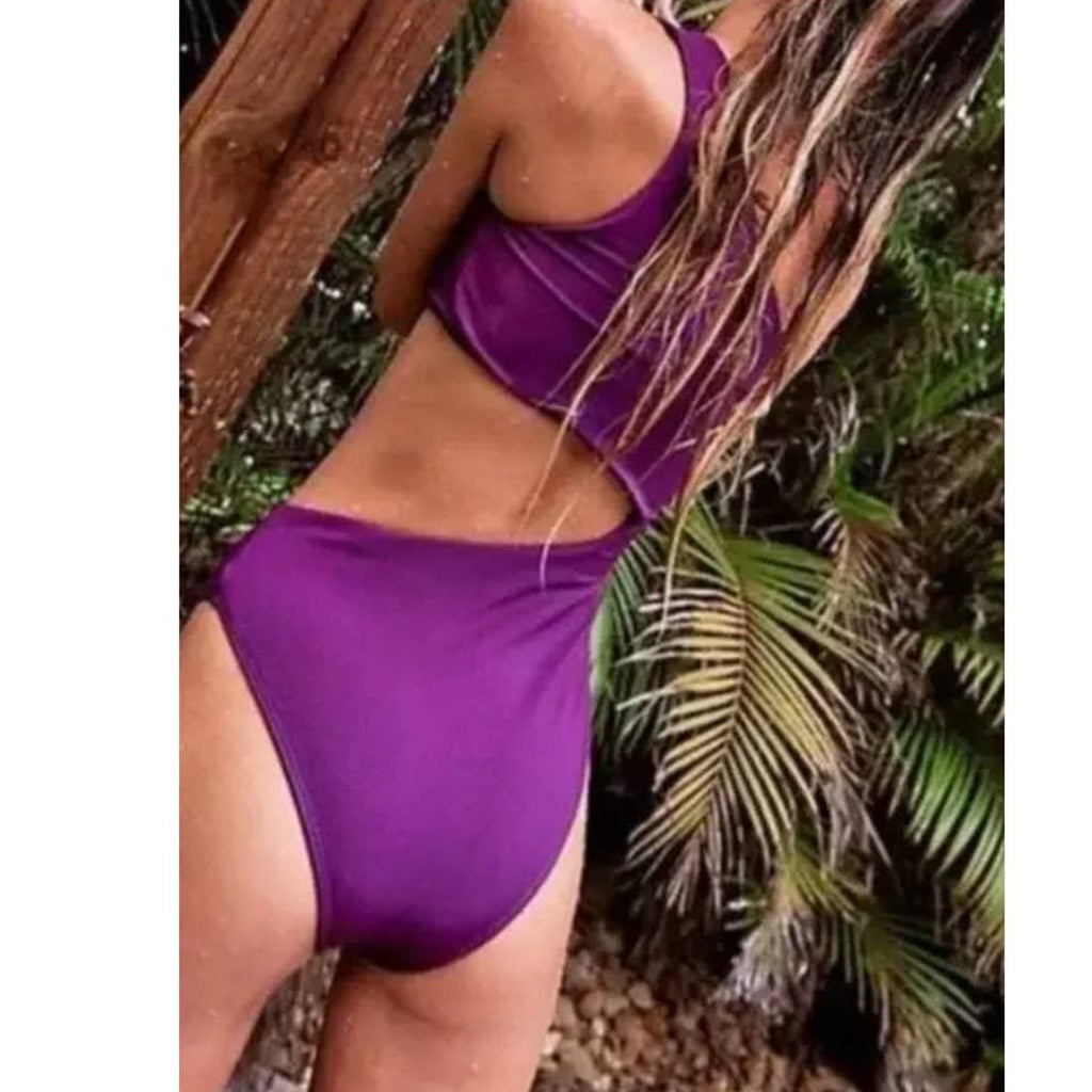 Free People x Beach Riot Ribbed Celine One Piece Swimsuit XS Purple Free People
