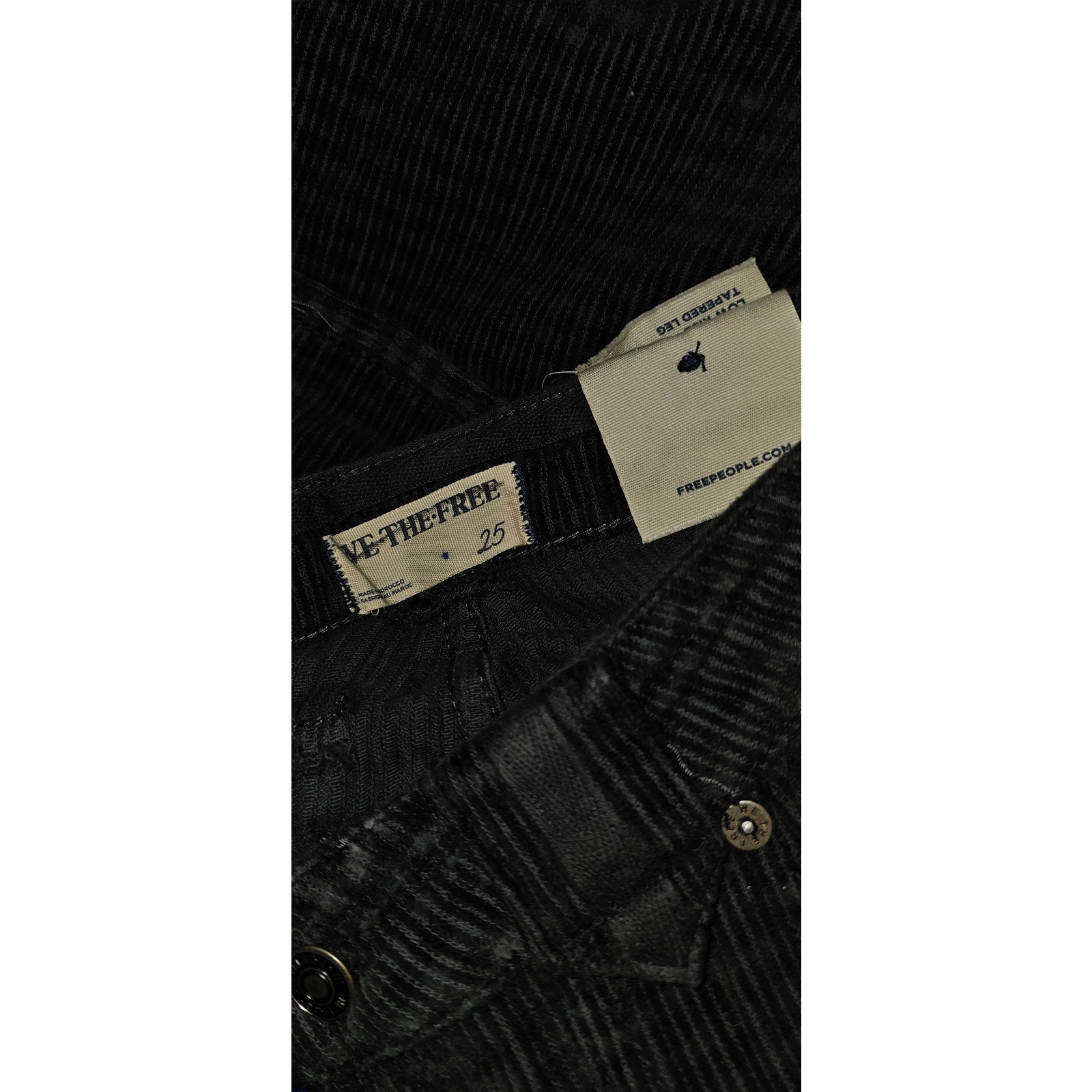New Free People WTF London Calling Slouchy Cord Pants $198 SIZE 25 Gray Gingham