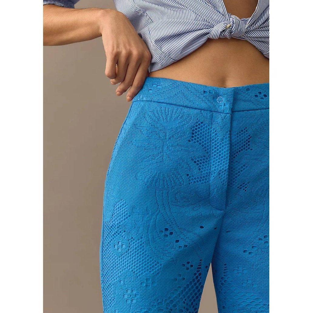 Anthropologie Beatrice .b Cropped Chino Pants $375 SIZE 4 Blue