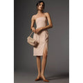 New By Anthropologie Strapless Side-Slit Dress $170 XL PETITE Pink Knee Length