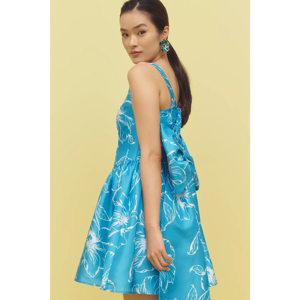 Anthropologie Hutch Sleeveless Back-Bow Basque-Waist Mini Dress Medium Anthropologie