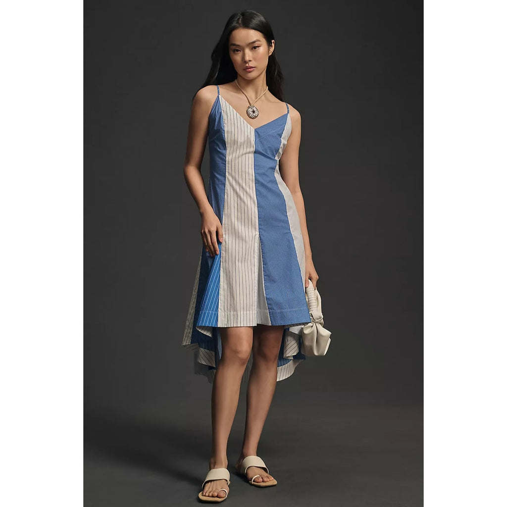 Anthropologie Plenty by Tracy Reese V-Neck High-Low Dress SMALL Blue Anthropologie