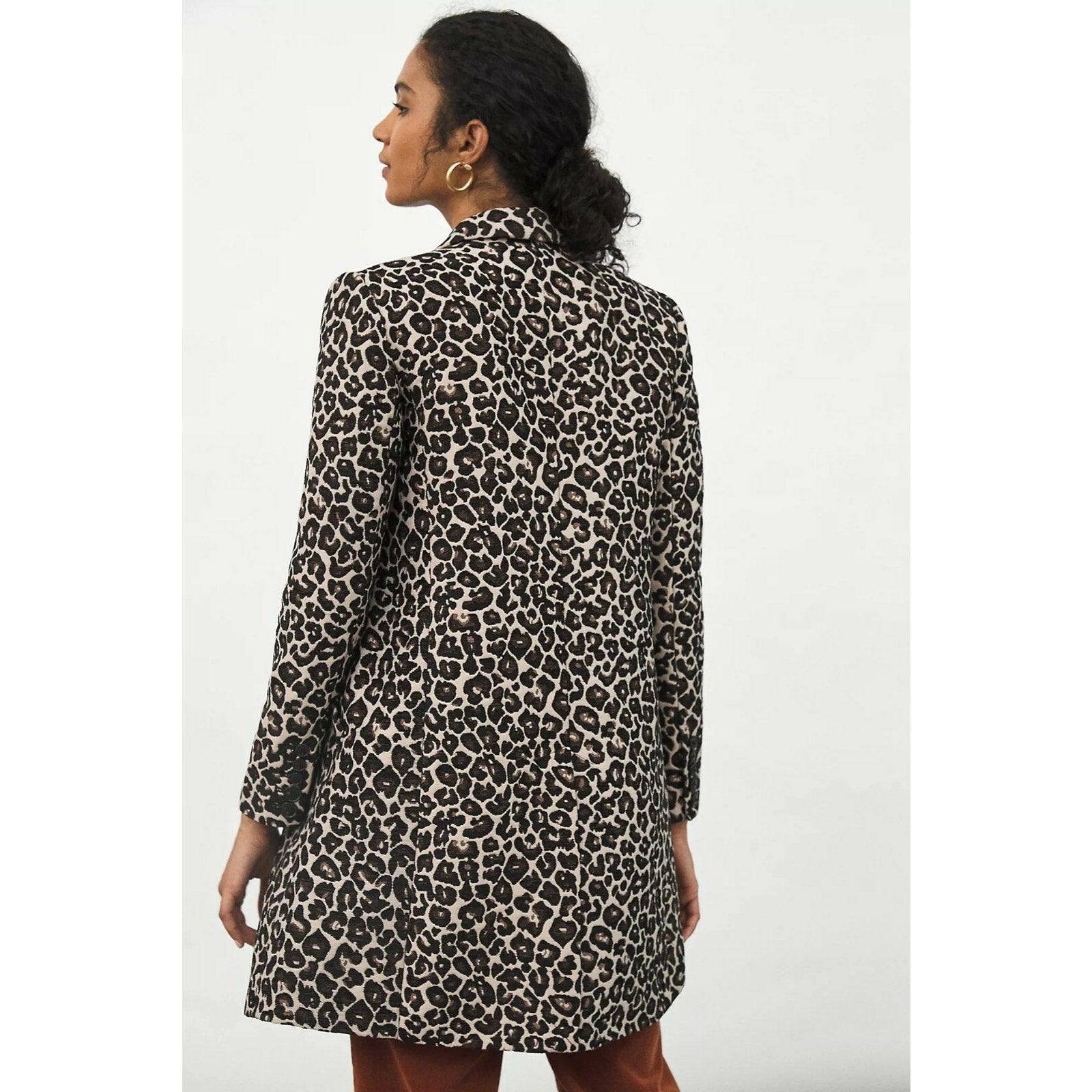 NEW Anthropologie $188 Gianna Longline Leopard Blazer Size 0