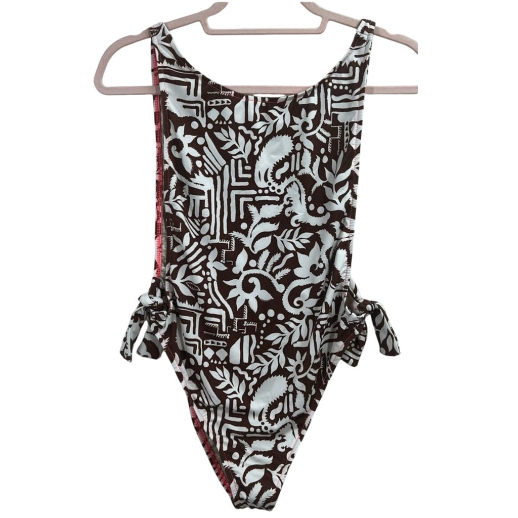 Free People free-est The Pamela Printed One-Piece Swimsuit XS Brown Free People