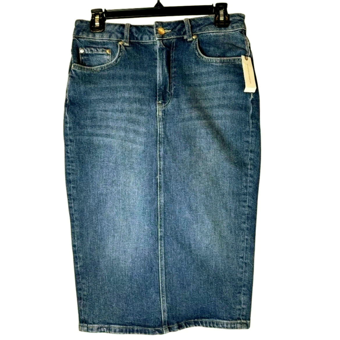 Anthropologie x Pilcro Denim Pencil Skirt $130 Size 6 Blue Midi