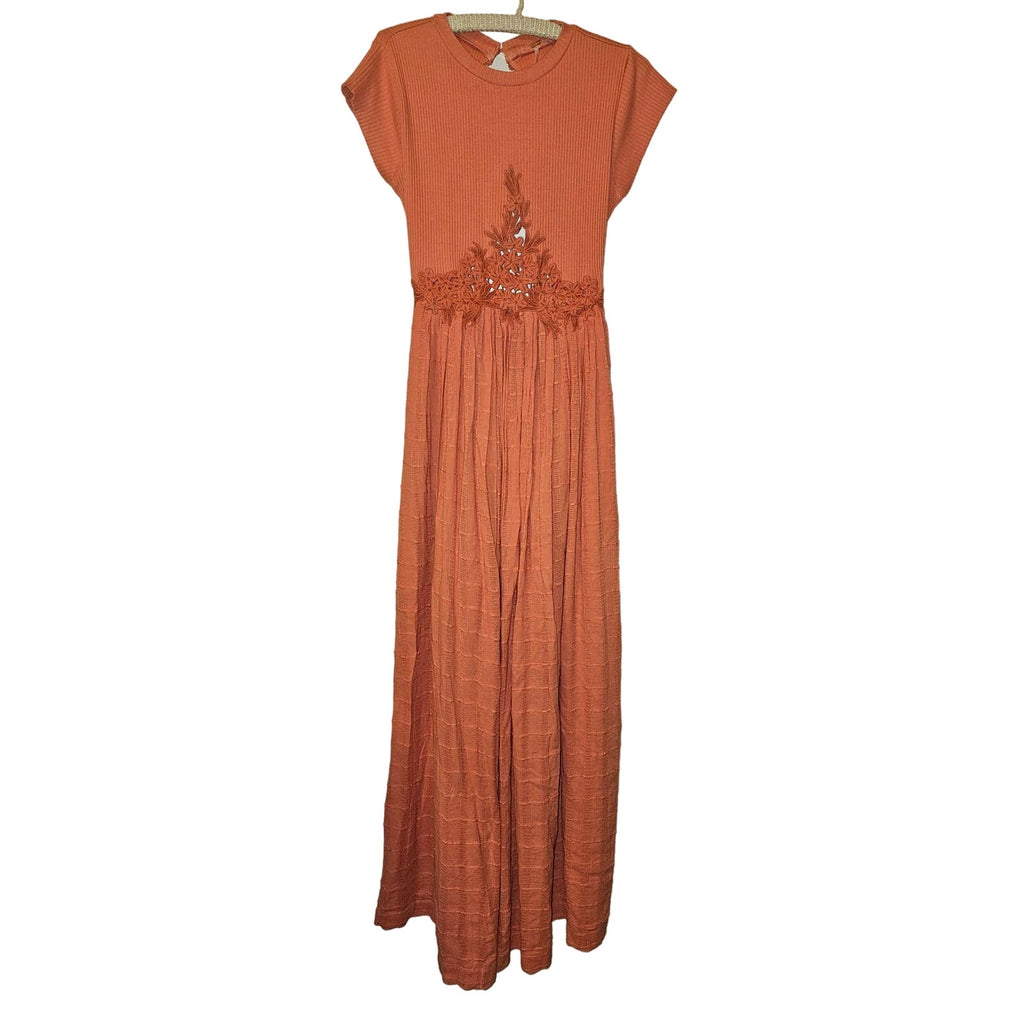 New Free People Serenity Maxi Dress $168  X-SMALL Peach BOHO-CHIC