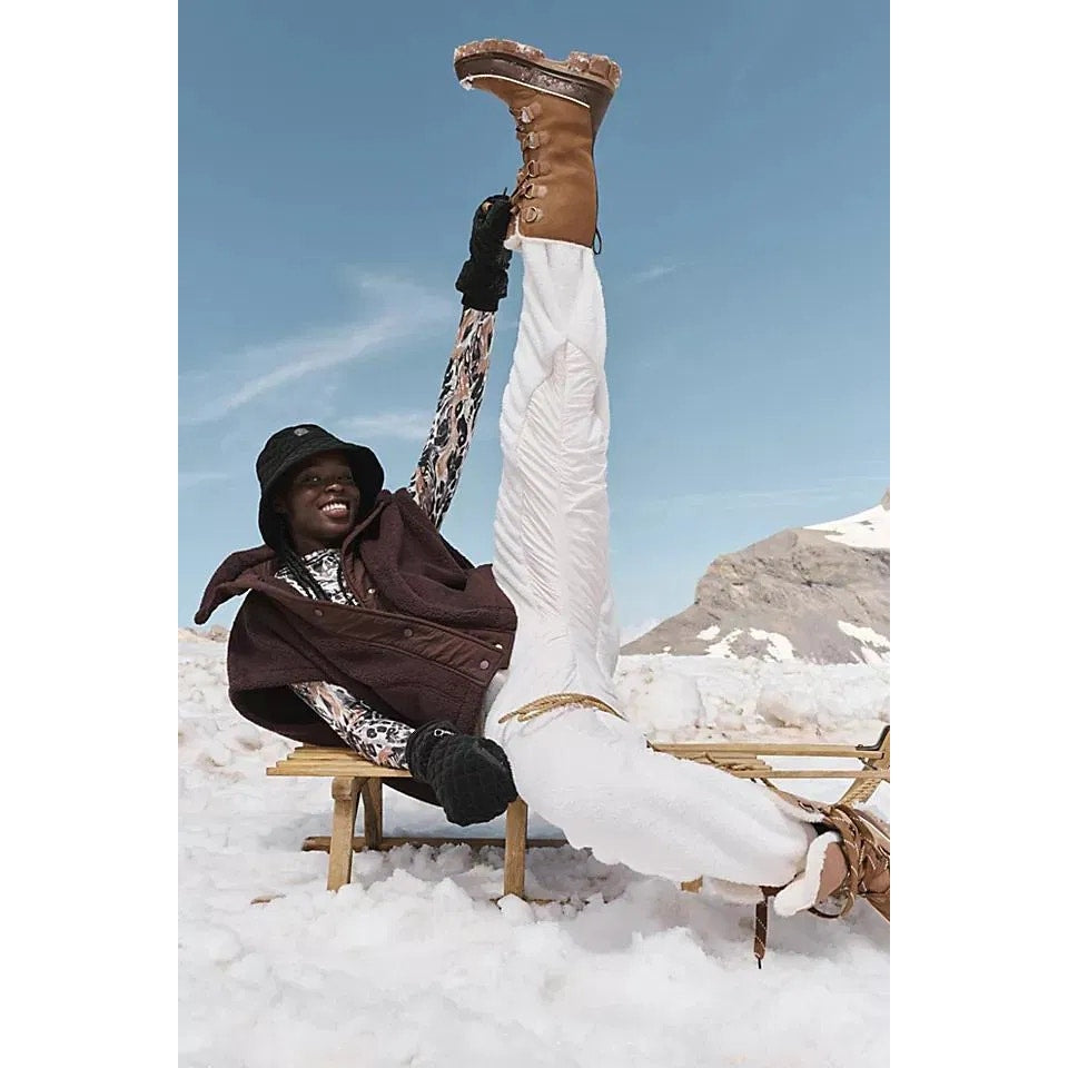 New FREE PEOPLE Sundown Fleece Jogger Style Pants $168 X-SMALL Ivory Sherpa
