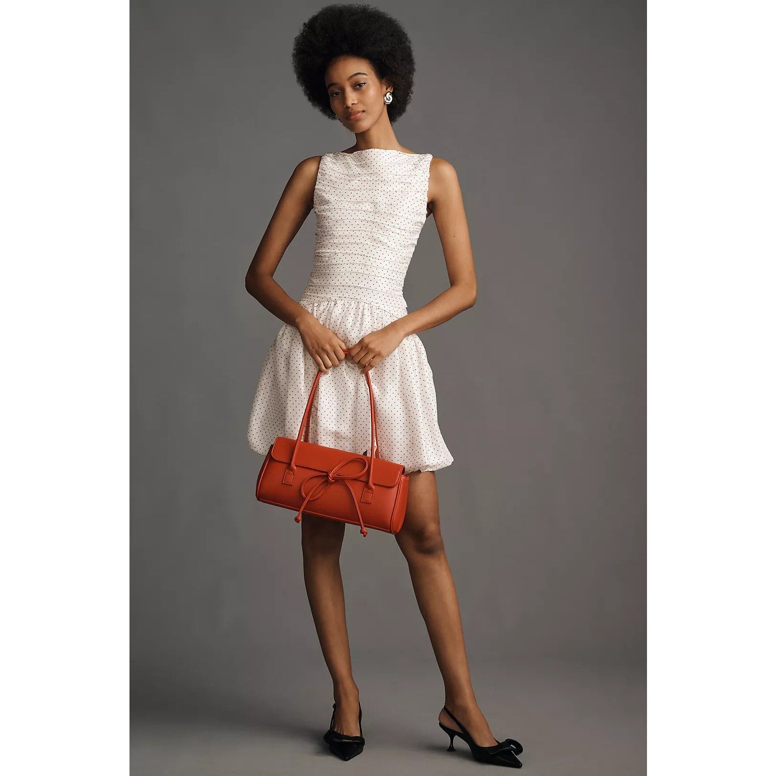 Anthropologie Lovaan Val Sleeveless Ruched Cotton-Silk Dress SIZE 12 Anthropologie
