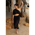 New Anthropologie Stateside One-Shoulder Twist Maxi Dress $188 X-SMALL Black