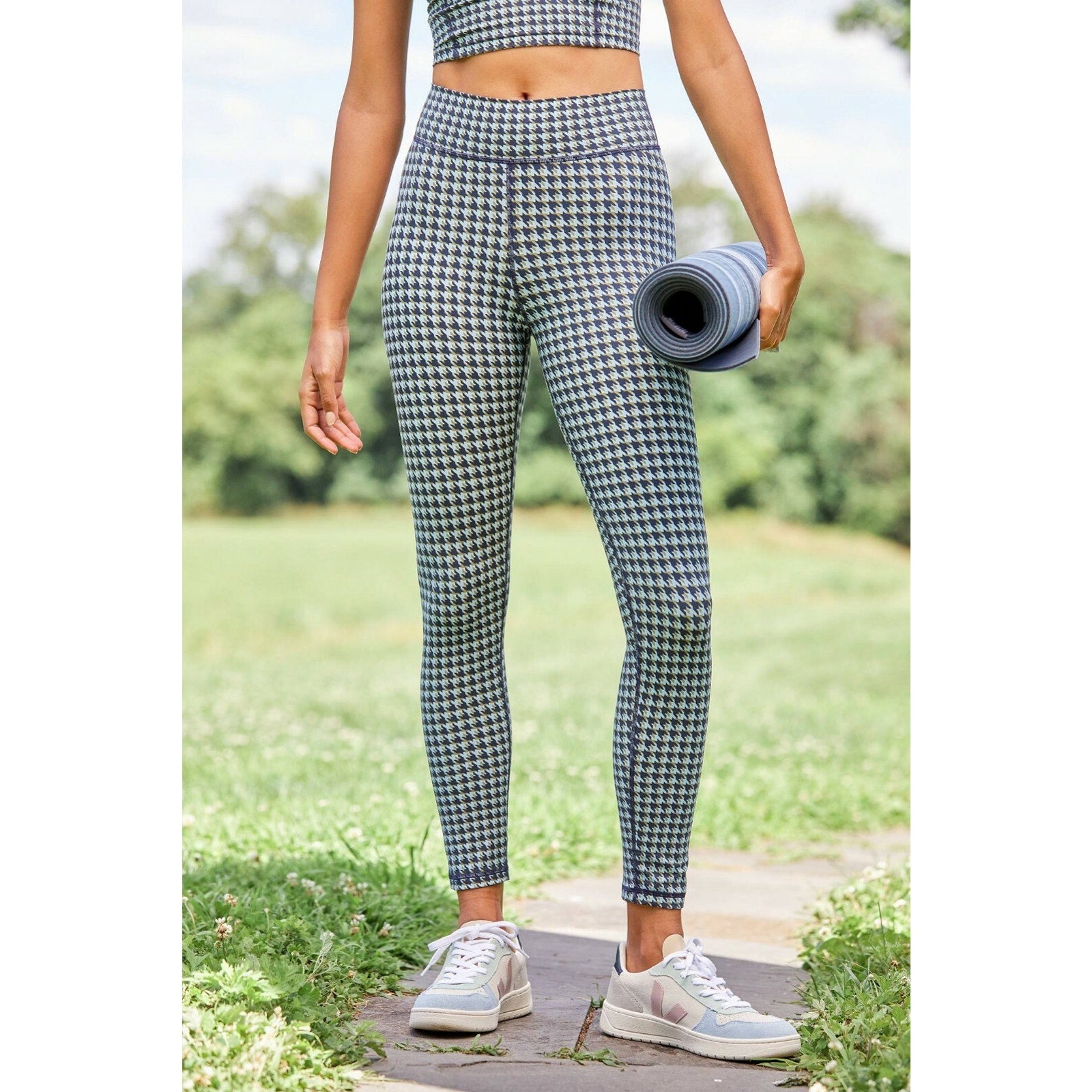NEW Anthropologie $209 The Upside Houndstooth Leggings and Top Size 4/Small