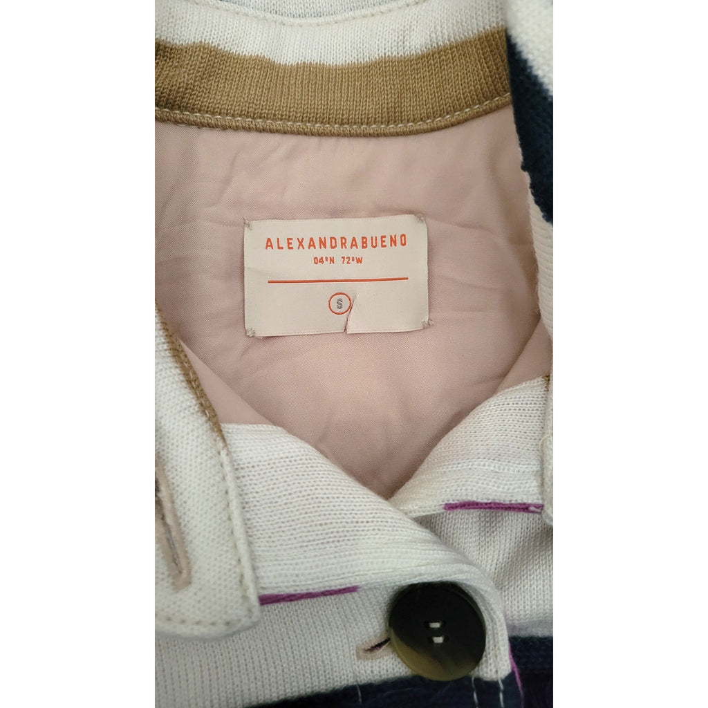 New Anthropologie by Alexandra Bueno Stripe Fringed Buttondown Jacket $398 SMALL