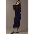 Anthropologie Long-Sleeve Mock Neck Studded Sweater Midi Dress $228 SMALL