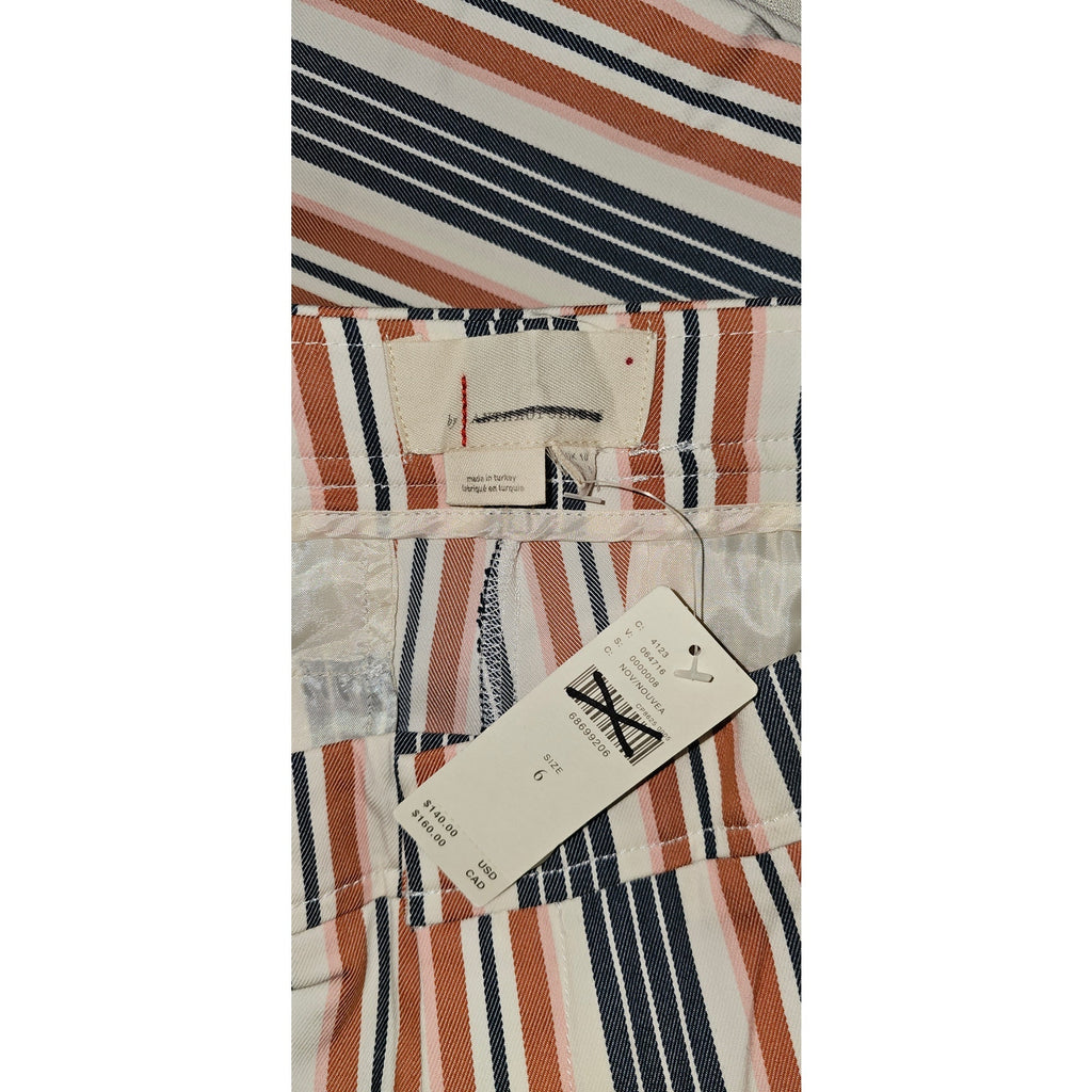 New By Anthropologie Low-Rise Striped Flare Pants $140 SIZE 6