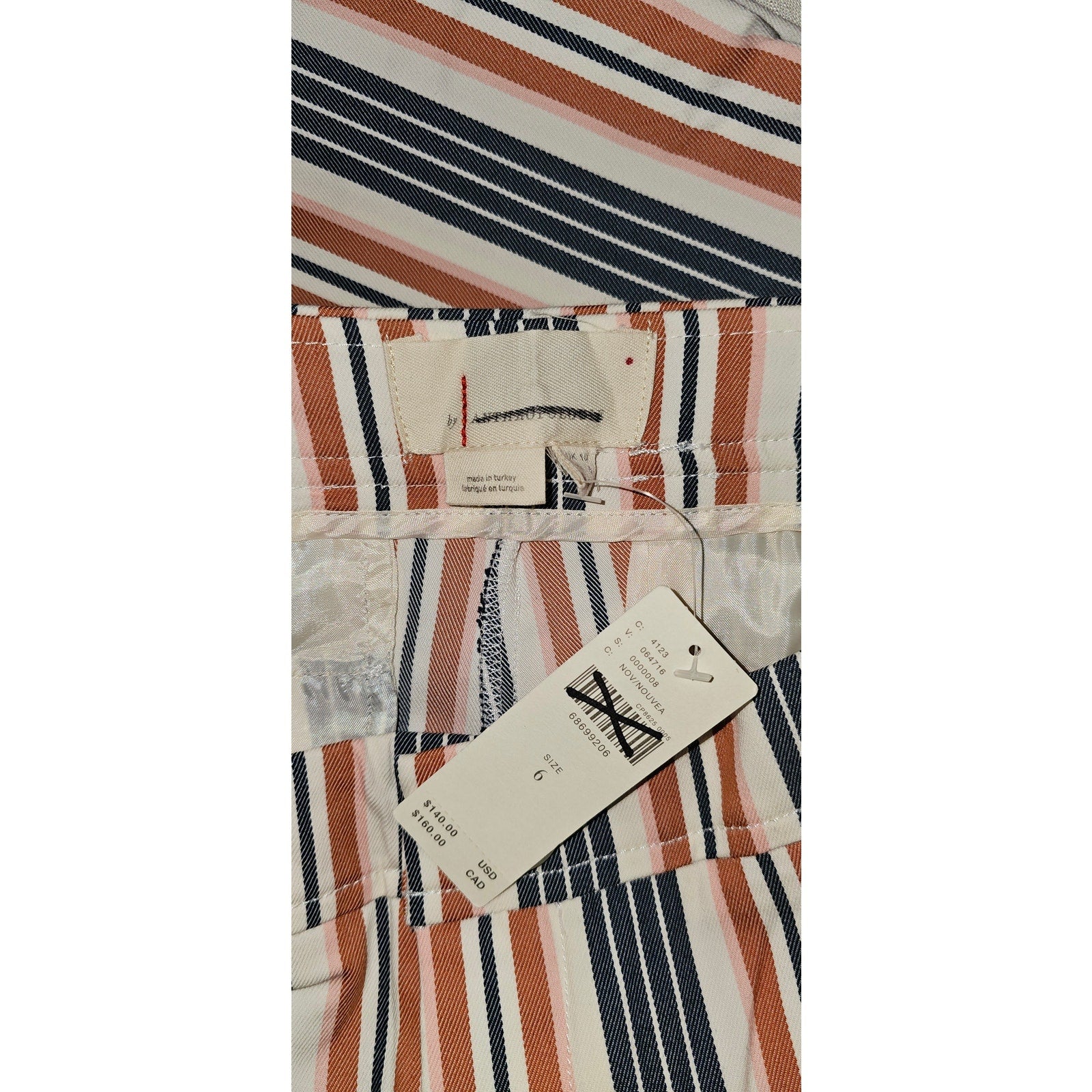 New By Anthropologie Low-Rise Striped Flare Pants $140 SIZE 6