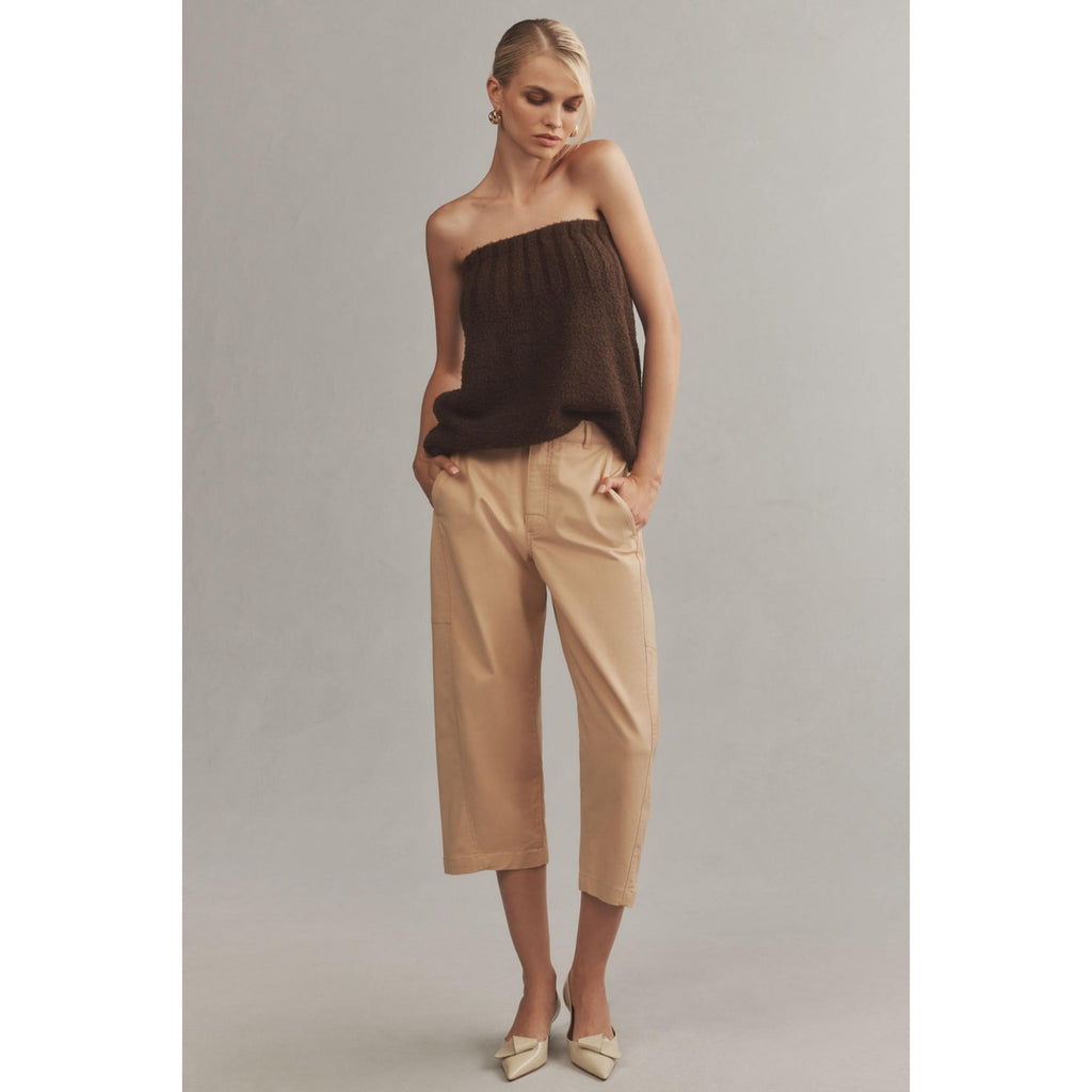 Anthropologie Maeve Curved Cropped Chino Pants $148 SIZE 14 Khaki
