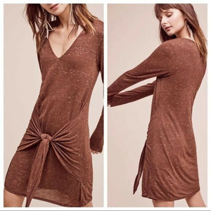 NEW Anthropologie Dolan Left Coast Tied Long Sleeve T-shirt Dress $128 Sz Small