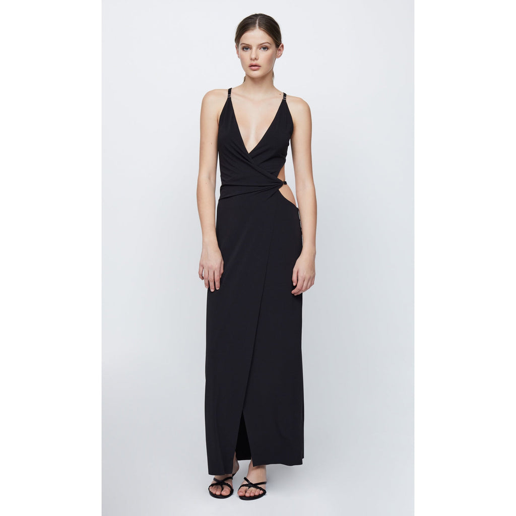 New FREE PEOPLE Bec + Bridge Zadie Wrap Maxi Dress $330 US SIZE 10 Black Cutout