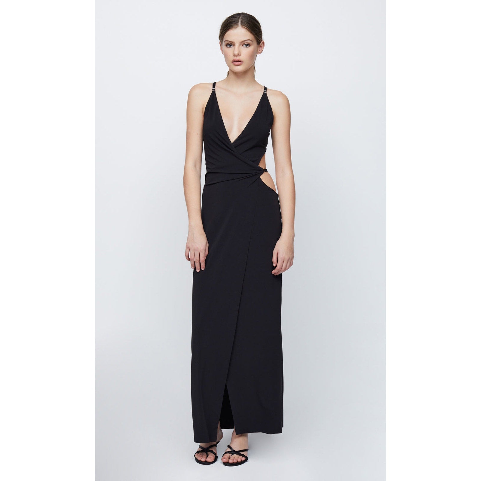 New FREE PEOPLE Bec + Bridge Zadie Wrap Maxi Dress $330 US SIZE 10 Black Cutout