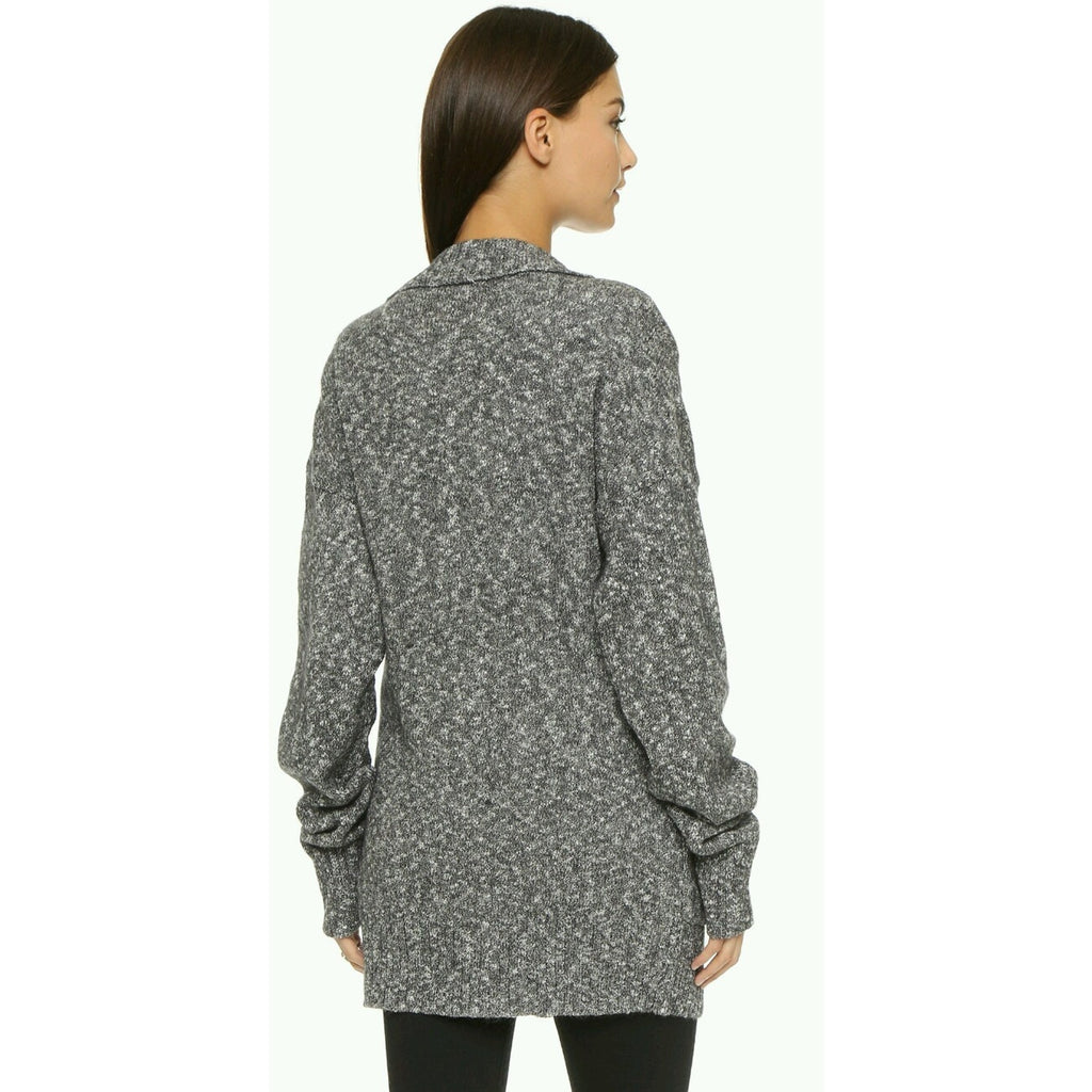 NEW Callahan Gray Heathered Oversized Button Knit Cardigan $178 Size Medium Gray