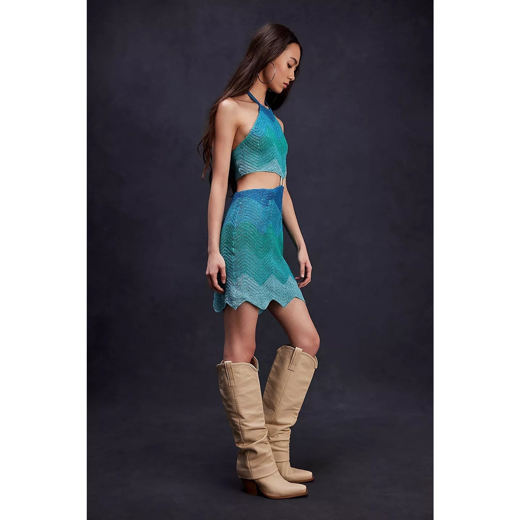 New Free People Lisa Maree Soul Chaser O-Ring Crochet Mini Dress $220 Size XS