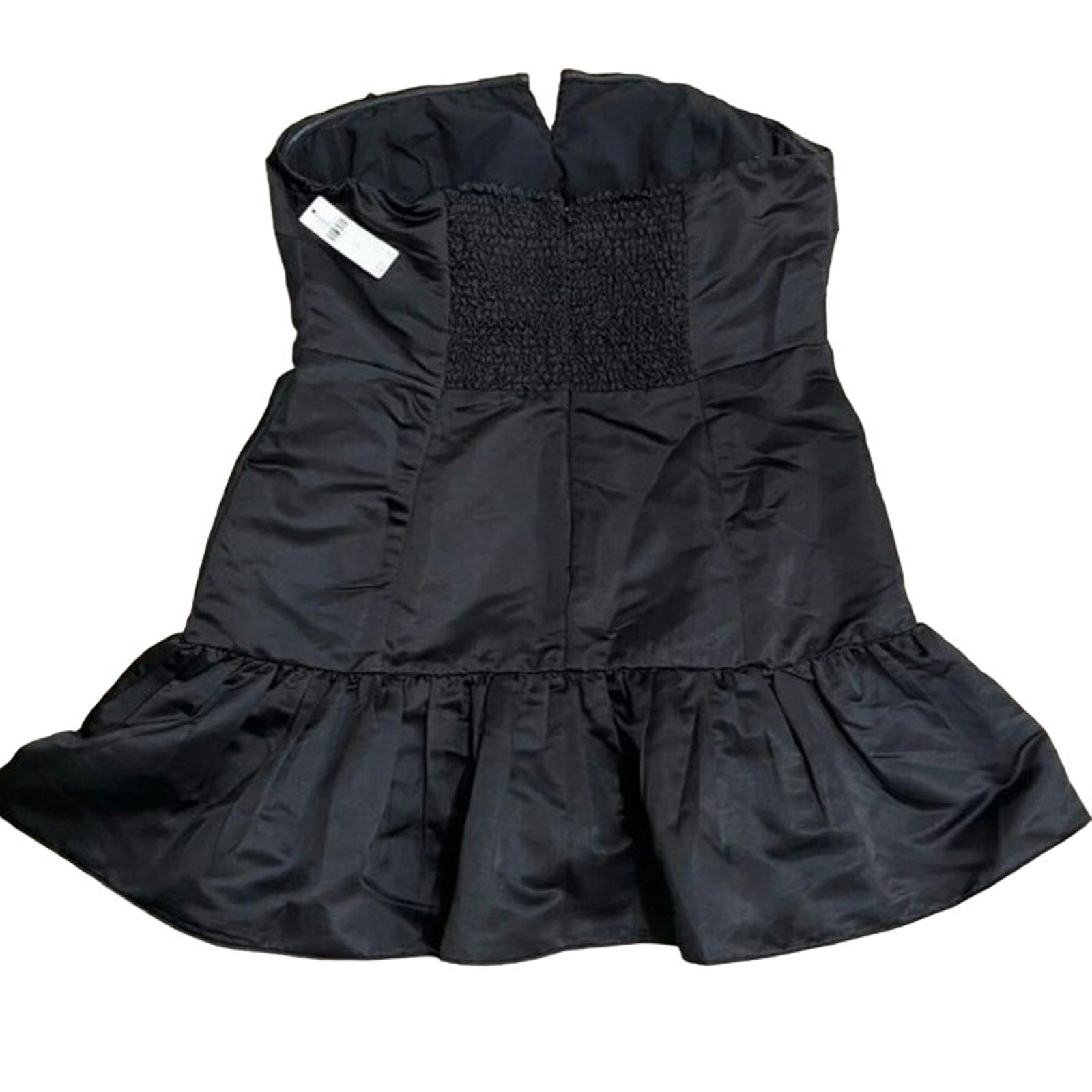 Anthropologie Maeve Strapless Bow Bubble-Hem Mini Dress $148 MEDIUM Black