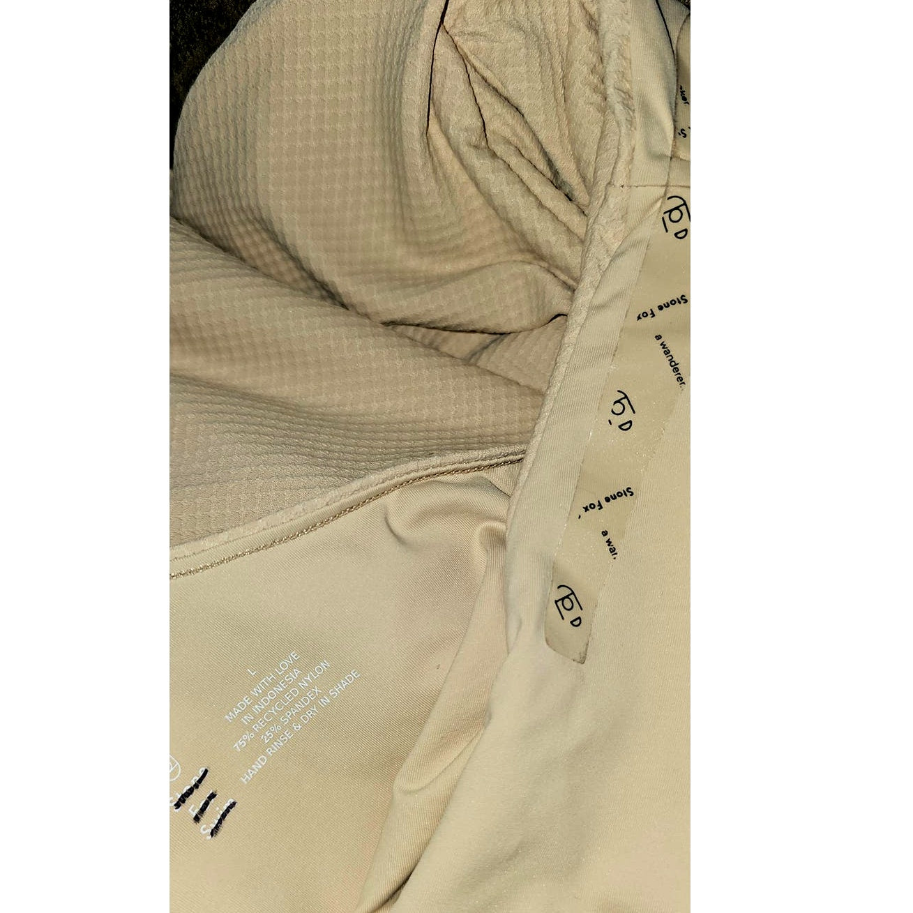 New FREE PEOPLE Stone Fox Cypress One-Piece Swimsuit $210 LARGE Tan