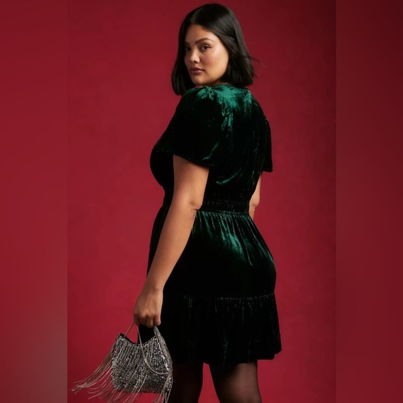 New Anthropologie The Somerset Mini Dress: Velvet Edition $168 XXS - 00 Holly
