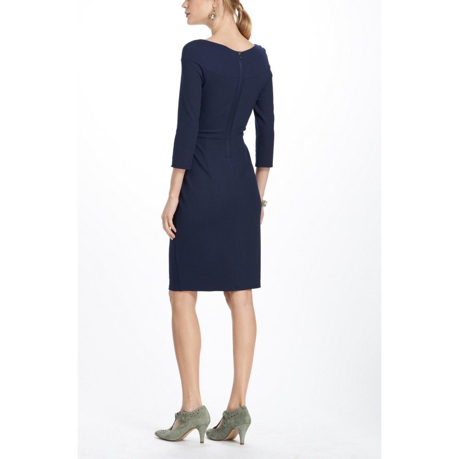 New Anthropologiex Bailey 44 Ina Boatneck Mini Dress Navy Blue $178 X-SMALL