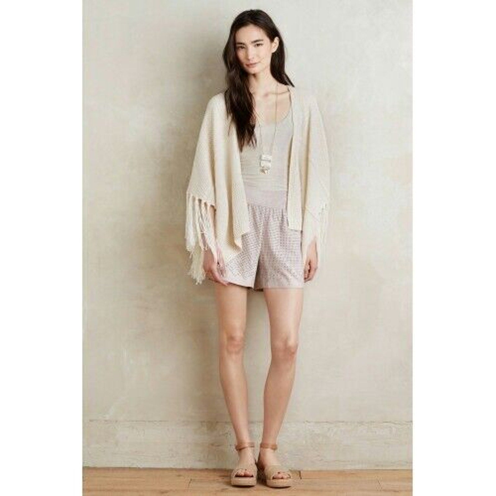 New Anthropologie Vegan Suede Cutwork Shorts by Elevenses Retail $118 Size 6