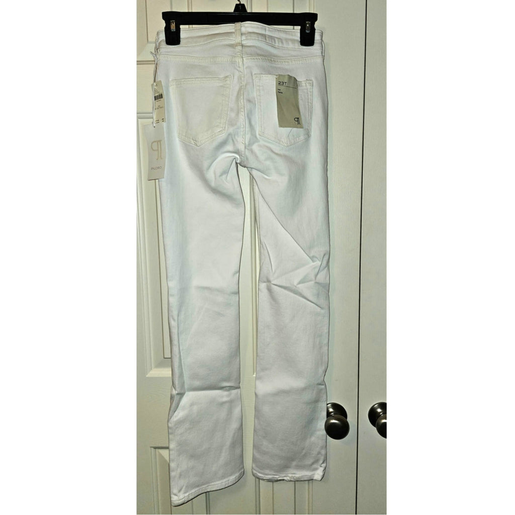 New ANTHROPOLOGIE The Yaya Mid-Rise Crop Flare Jeans by Pilcro $148 WHITE 23T