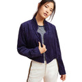 New Anthropologie Cropped Corduroy Blazer by Cartonnier Size 6 Blue