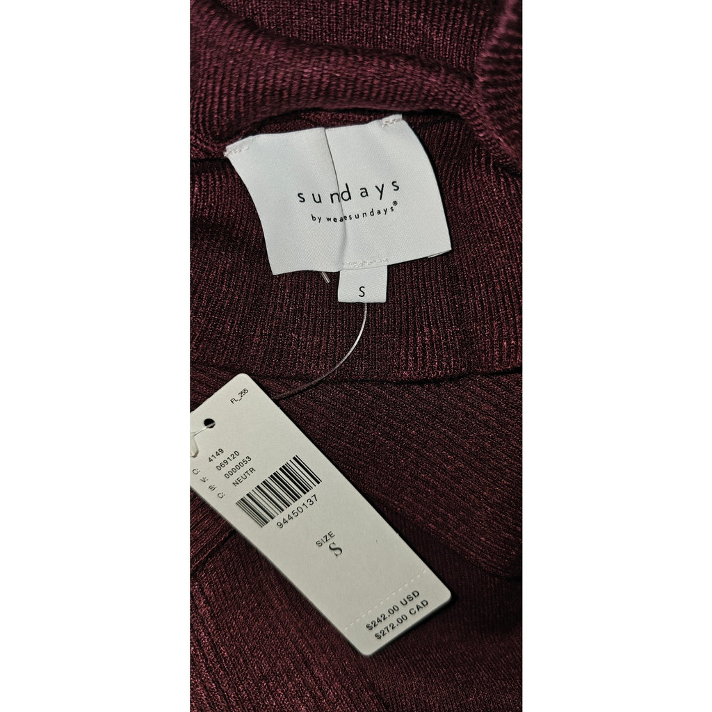 New ANTHROPOLOGIE Sundays Andes Knit Mini Sweater Dress $242 SMALL Wine
