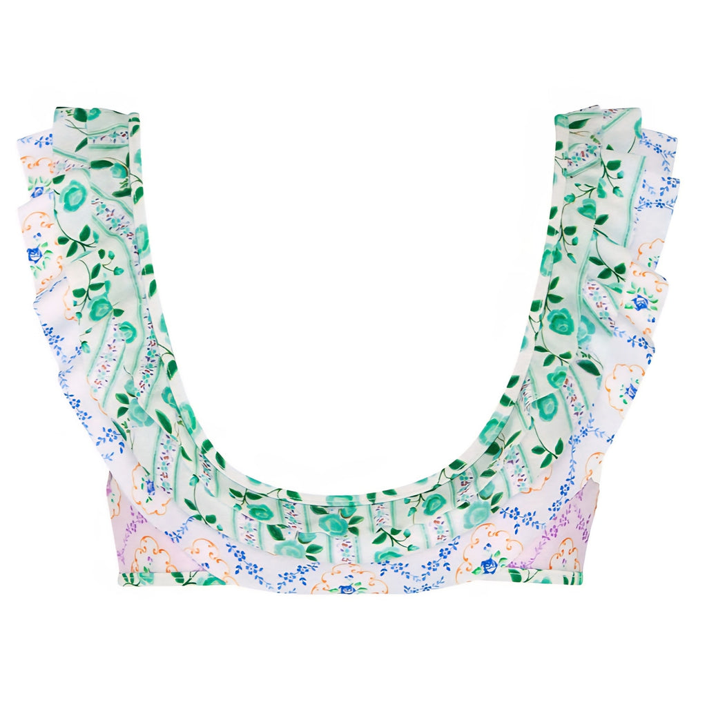 FREE PEOPLE Fillyboo Tea Cup Ruffle Tie Front Bikini Top US 8 FRONT TIE Free People