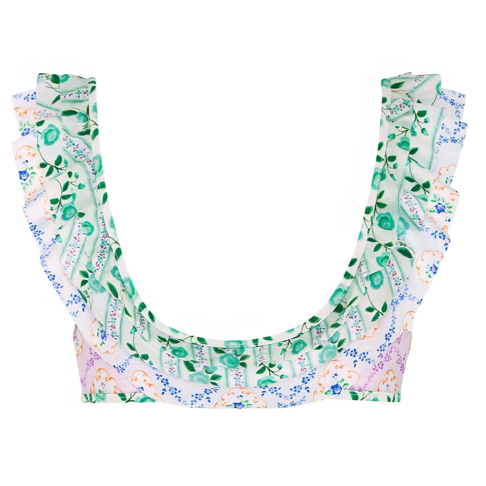 FREE PEOPLE Fillyboo Tea Cup Ruffle Tie Front Bikini Top US 8 FRONT TIE Free People