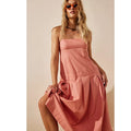 Free People In My Town Pleated Midi Dress FREE-EST $108 X-SMALL Canyon Clay