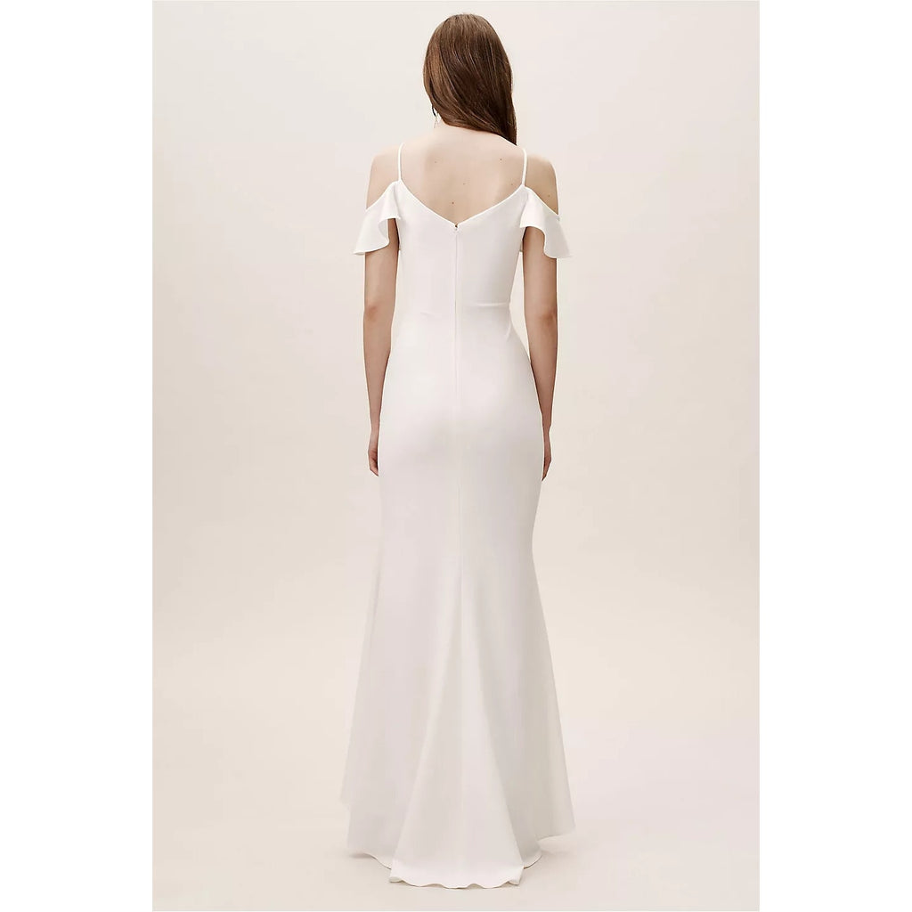 Anthropologie BHLDN Lafayette Dress RUFFLED MAXI SIZE 16 Ivory Anthropologie