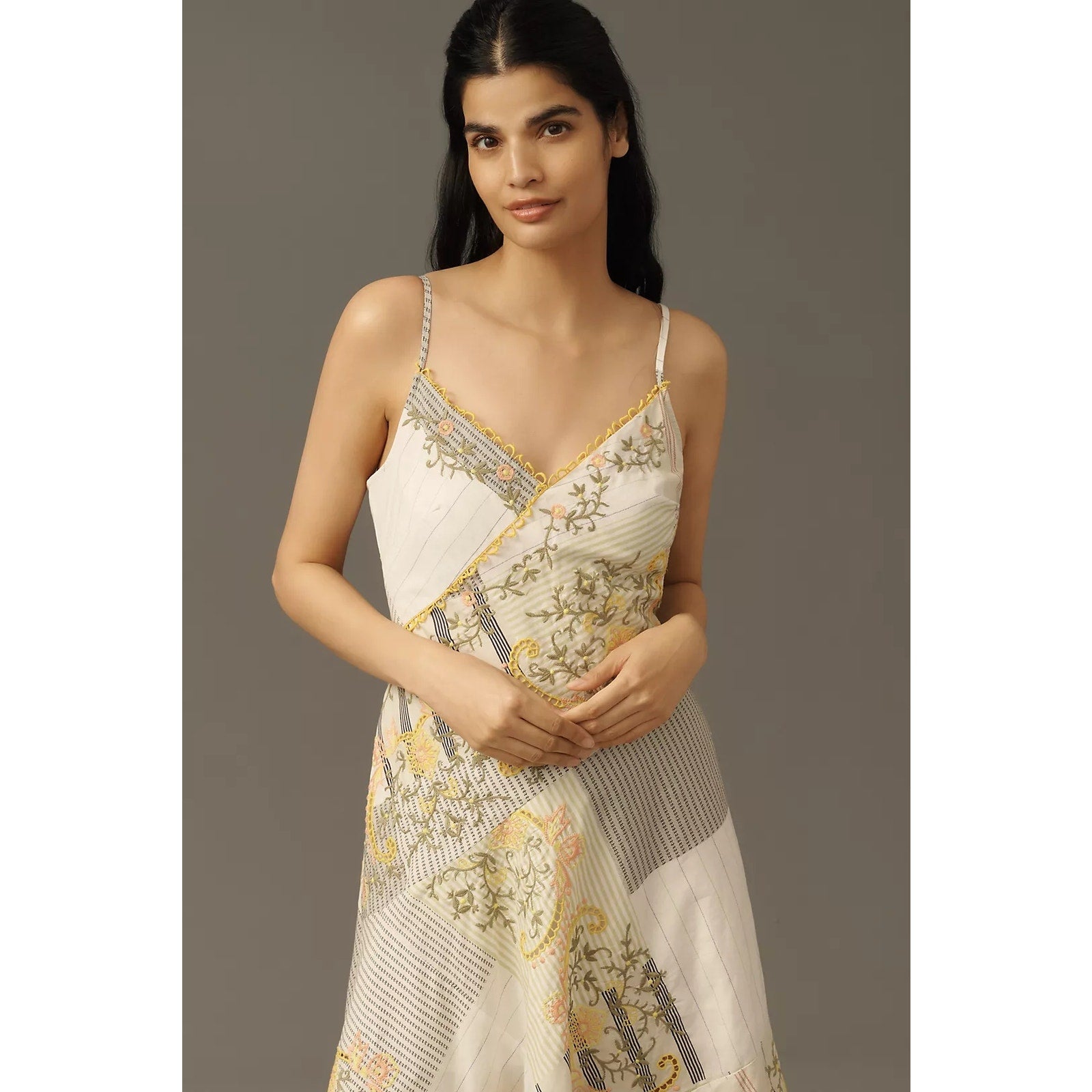 Anthropologie Sleeveless V-Neck Asymmetric Midi Dress X-LARGE Anthropologie
