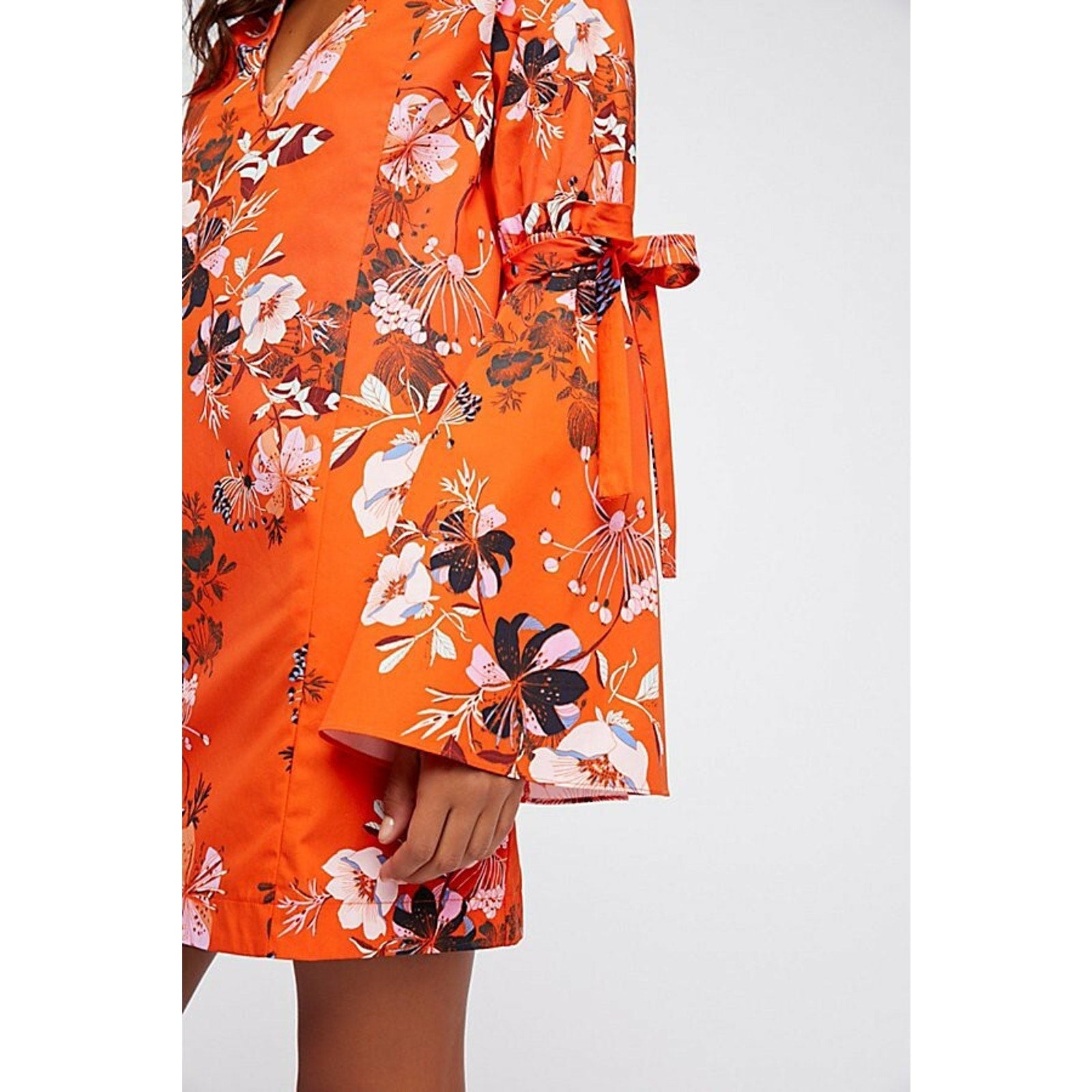 NEW Free People Lover Of Mine Floral Mini Dress $128 Small Orange Boho Retro