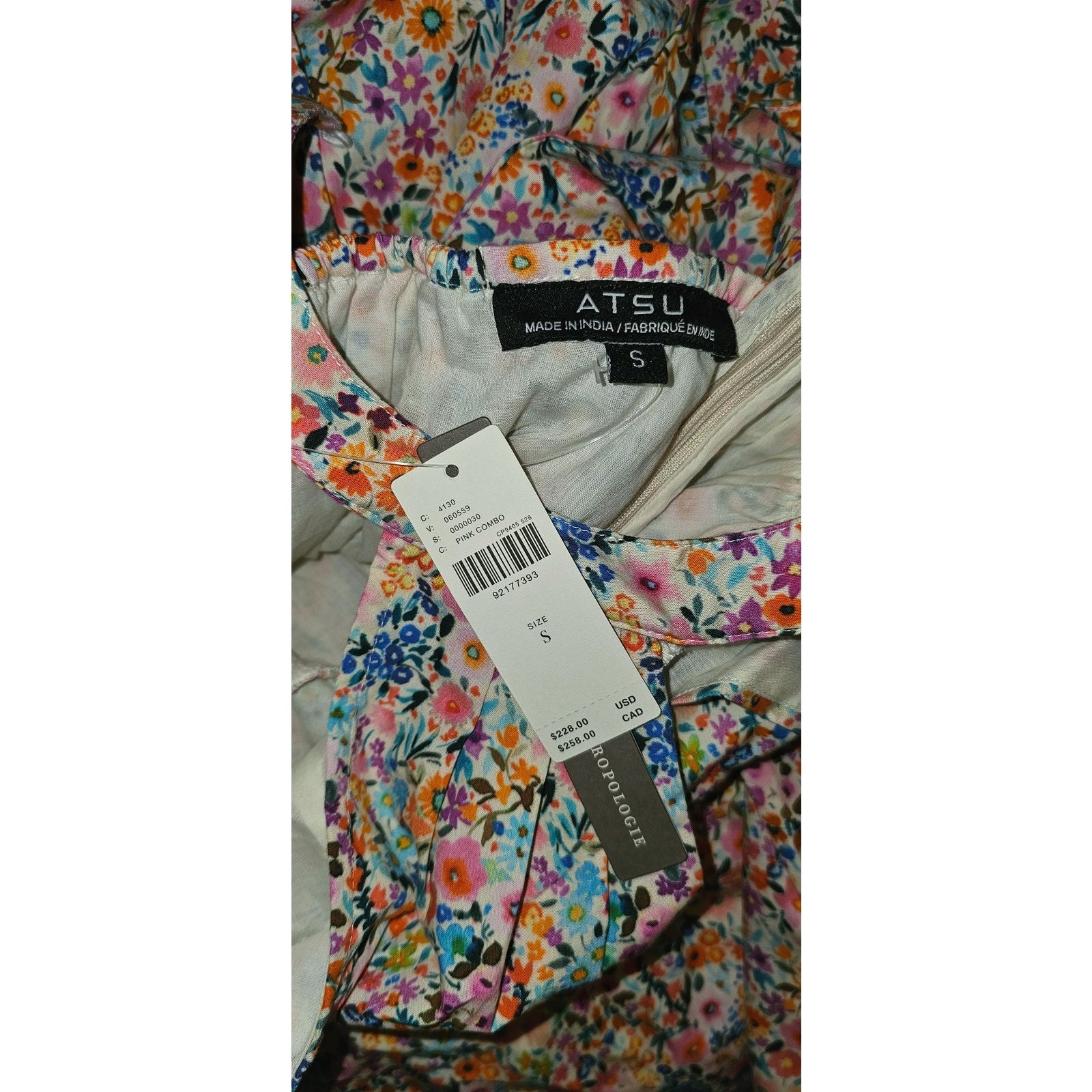 Anthropologie Atsu Halter Bow-Back A-Line Midi Dress $228 SMALL Pink