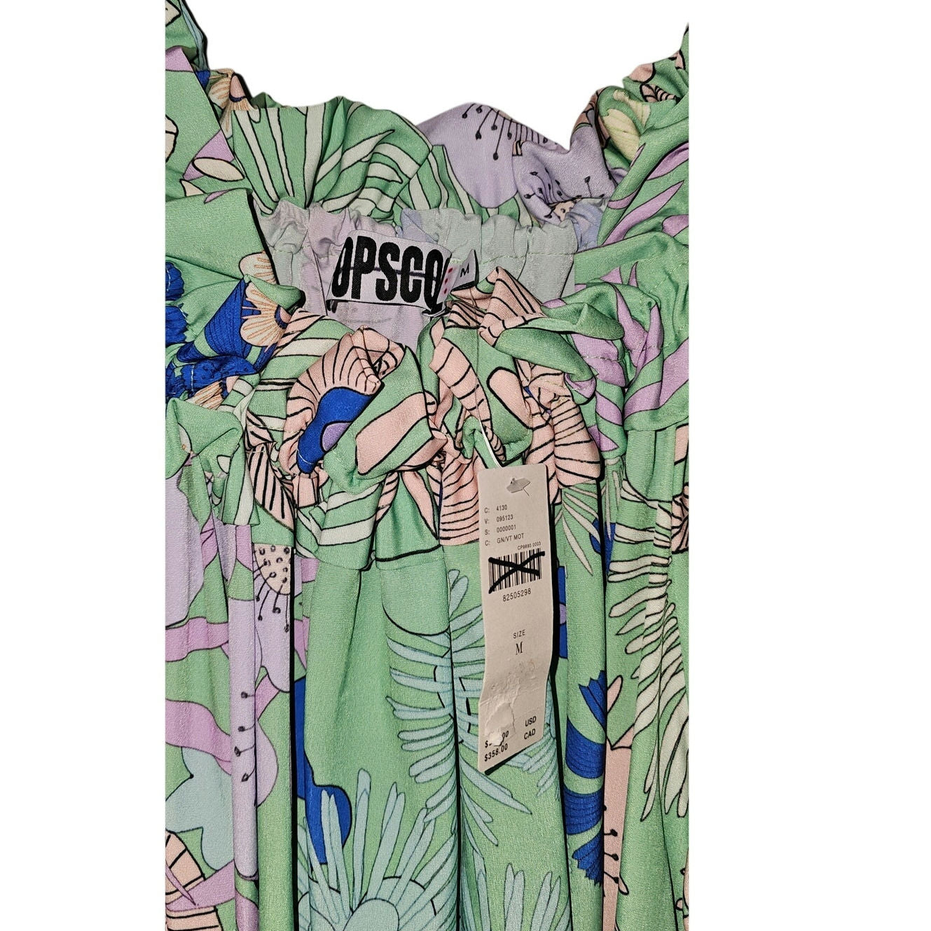 ANTHROPOLOGIE Oopscool Off-The-Shoulder Floral Midi Dress MEDIUM Green Anthropologie